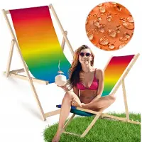 AllBags Houten Tuinligstoel Kleurrijk Gradient Strand Balkon Terras
