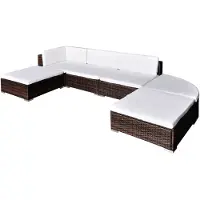 vidaXL Loungeset poly rattan bruin 16-delig online kopen