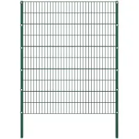 vidaXL Schuttingpaneel met palen ijzer 522x200 cm groen
