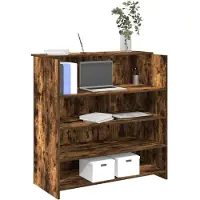 vidaXL Ontvangstbalie, gerookt eikenfineer, 100x50x103,5 cm, houtvezelplaat