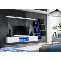 AEA Garnitur Set Wohnwand 6x Wandschrank Wand Regale Sideboard Holzmöbel