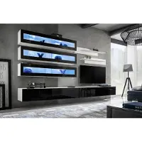 AEA Weiß Luxus Wohnzimmer Wohnwand Möbel 3x Wandschrank TV-Ständer