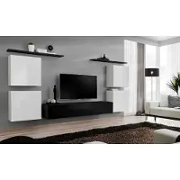 AEA Komplett Weiß Wandschrank Wohnwand Luxus Wohnzimmer Sideboard TV Ständer Modern