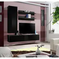 AEA Luxus Modern Wohnwand Lowboard Wandschrank Wohnzimmer Holzmöbel 4tlg.