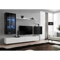 AEA Wohnzimmer Komplett set 7tlg Wohnzimmer Möbel Wohnwand Holz Einrichtung