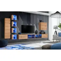 AEA Garnitur Set Wohnwand Wandschrank Wand Regale Sideboard Holzmöbel TV-Ständer