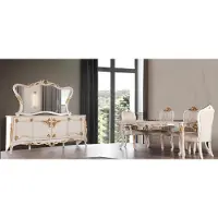 AEA Garnitur Set 7tlg. Esszimmer Esstisch Stuhl Anrichte Spiegel Ess Stühle Tische