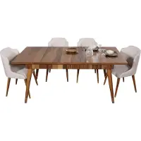 AEA Esszimmer Set Ess Gruppe Holz Tisch Tische 5tlg Komplett Set Esstisch 4x Stühle
