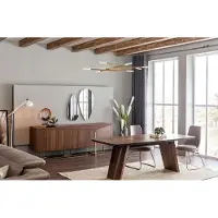 AEA Esstisch Essgruppe Esszimmer Stühle Sideboard Set Holz Braun Garnitur 9tlg