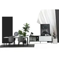 AEA *Esszimmer Gruppe Esstisch Stühle Sideboard Tisch Holz Set 6tlg Weiß