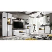 AEA Set 5 tlg Wohnzimmer TV-Ständer Schrank Wohnwände Holz Modern Möbel