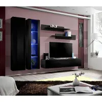 AEA Wohnzimmermöbel Set 5tlg.Wohnwand Design Moderne Möbel TV Ständer Wand Regale