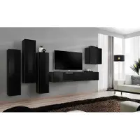 AEA Wohnwand Set 5tlg. TV-Ständer Wohnzimmer rtv Wandschrank Garnitur Gruppe