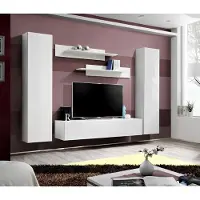AEA Wohnwand Komplette Wohnzimmer Einrichtung 5tlg. Set Wand Regale TV-Ständer