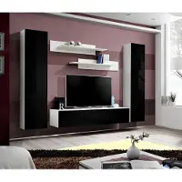 AEA Modern Design Wohnwand Holz Wand Regale Komplett TV-Ständer Hänge Möbel