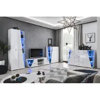 AEA Wohnwand Set Luxus Einrichtung Wohnzimmer Designer TV-Ständer Vitrine