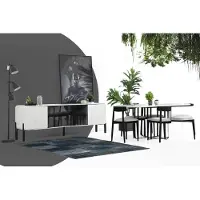 AEA *Esszimmer Gruppe Esstisch Stühle Tisch Holz Set 7tlg Weiß Tische