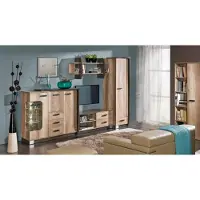 AEA Wohnwand Wohnwände Set Kommode Schrank TV Ständer Regal Wohnzimmer 6tlg. Möbel