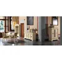 AEA Komplette Esszimmer Garnitur 4x Stühle Anrichte 8tlg. Set Tisch Kommode Gruppe