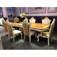 AEA Möbel Tisch 8x Stuhl Sets Esszimmer Garnitur Holz Komplett Barock Rokoko Gruppe