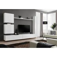AEA Weiß Luxus Wohnwand Wohnzimmer Möbel Designer TV-Ständer Wandregal Modernes Set