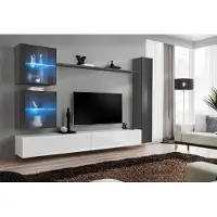 AEA Designer Wohnwand Modern TV-Ständer Wohnmöbel Grau Einrichtung Sideboard