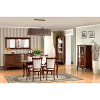 AEA Klassisches Esszimmer Set 9tlg Stilvoller Essgruppe Esstisch 4x Stühle Holzmöbel