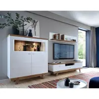 AEA Designer Wohnzimmer Set 3 tlg Modern Wohnwand TV-Lowboard Medienmöbel Regale