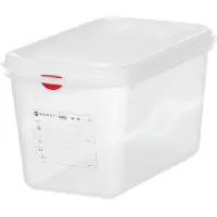 Hendi gastronormbak GN 1/4 - polypropyleen - 26,5x16,2x15 cm - transparant - luchtdicht, met deksel, stapelbaar - 4,3 liter - voedselopslag