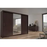AEA Spiegelschrank voor de slaapkamer, zwevende deuren, 250 cm, kledingkasten met schuifdeuren