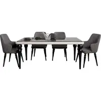 AEA Tische Komplett Set Esstisch 6x Stühle Esszimmer Set Ess Gruppe Holz Tisch 7tlg
