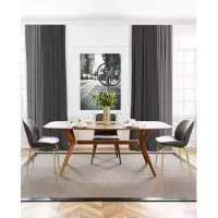 AEA Italienische Stil Esstisch 4x Stühle Holz Tisch Essgarnitur Modern Design 5tlg