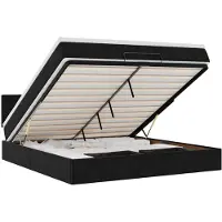 vidaXL Ottoman bed met matras en LED's 160x200cm fluweel zwart