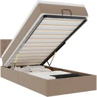 vidaXL Ottomaanse bed met matras 80x200cm kunstleer cappuccinokleurig
