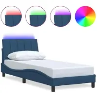 vidaXL Bedframe zonder matras "Hanko" 90x200 cm stof blauw
