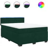 vidaXL Boxspring met matras fluweel donkergroen 160x200 cm