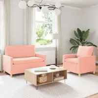 vidaXL Bankstel 2 st Roze Stof