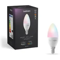 LEDVION - Smart RGB+CCT E14 LED Lamp - 5W - 470L - Wifi-lamp - Dimbaar - Alexa & Google Home