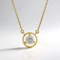 Cavill - Gouden Halsketting - 9 Karaat Geelgoud - 0,34 Karaat Ronde Briljant Geslepen Afrikaanse Diamant - Elegante Luxe Ketting Dames