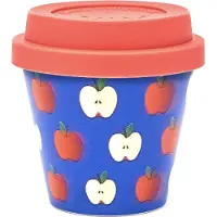 Quy Cup - 90ml Ecologische Reis Beker - Espressobeker “Mela - Apple” met Rode Siliconen deksel