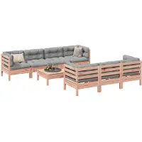 vidaXL 8-delige Loungeset met kussens massief douglas vurenhout