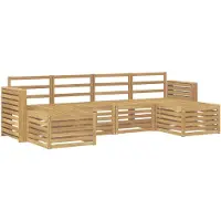 vidaXL Buiten bank set 6 st Wit Massief Acacia Hout