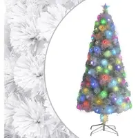 vidaXL Kunstkerstboom met verlichting 150 cm glasvezel wit