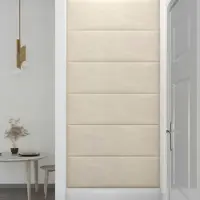 vidaXL Wand Hoofdbord 12 st Crèmekleurig Fluweel