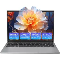 Muvano 16 Inch Draagbare Laptop - Intel Core i3‑1000NG4 - 16 GB DDR4 - 1 TB SSD - IPS 1920x1200 Scherm - Backlit Toetsenbord - Werk en Studie Zilver