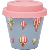 Quy Cup - 90ml Ecologische Reis Beker - Espressobeker “Balloon” met Rose Siliconen deksel
