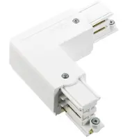 Global Hoekverbinder Noa aardedraad buiten, wit, wit / opaal, Aluminium