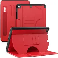 Mobigear Tablethoes geschikt voor Apple iPad 9 (2021) Hoes | Magnetic Folio Bookcase + Stylus Houder - Rood