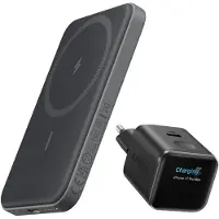 Anker MagGo 5000mAh Magnetische Powerbank + Nano 45W USB-C snellader met Smart Display｜Ultralicht & Compact｜Smart Display｜Altijd en Overal Opladen
