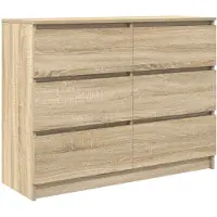 vidaXL Dressoir 100x35x76 cm bewerkt hout sonoma eikenkleurig
